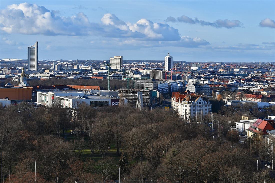 Blick über die Stadt Leipzig